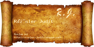 Rösler Judit névjegykártya